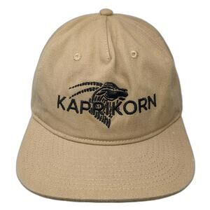AS Colour 5 Panel Hat Beige Black Snapback OS Embroidered Cotton Adjustable